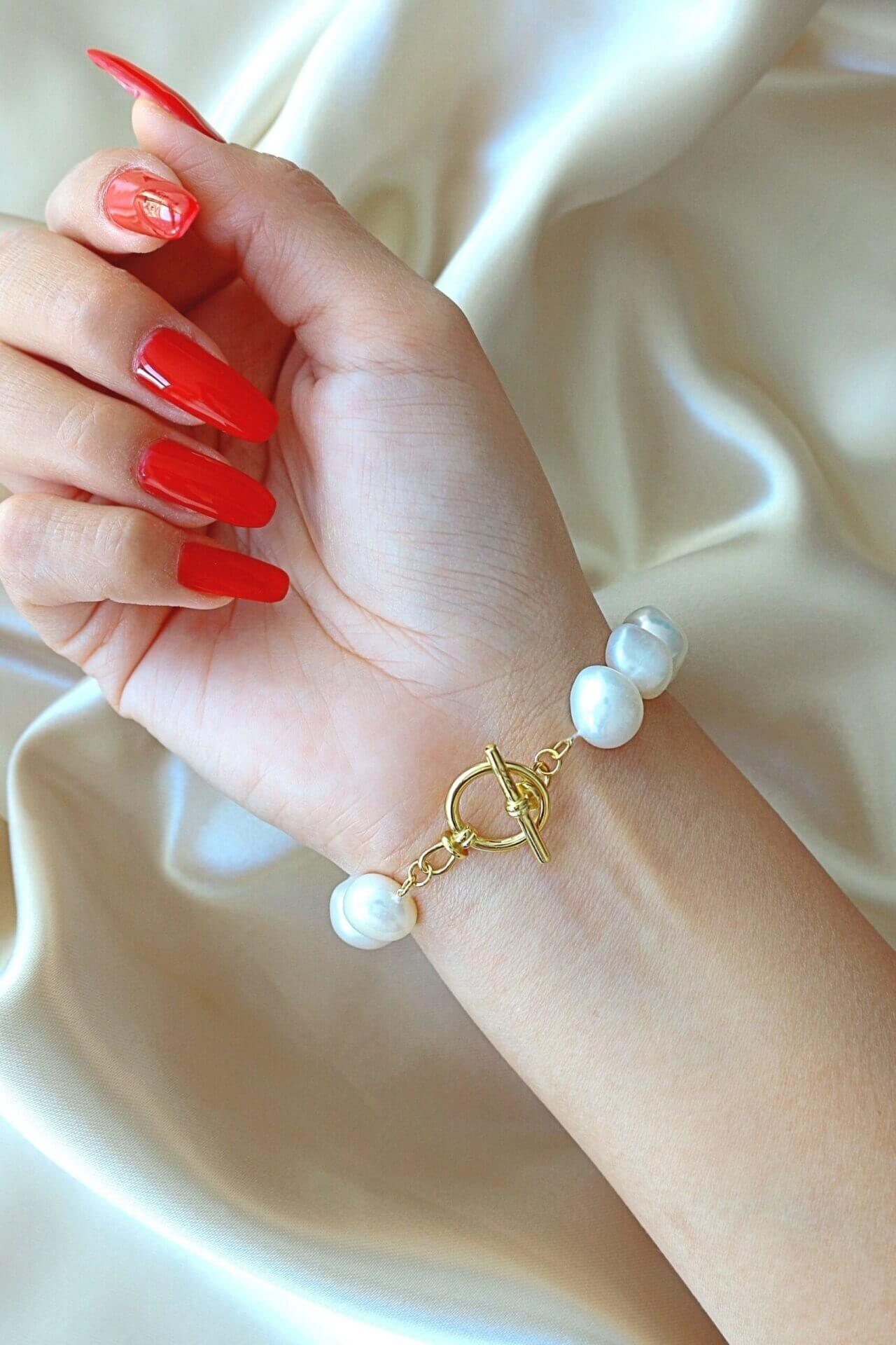 24K Baroque Freshwater Pearls Bracelet