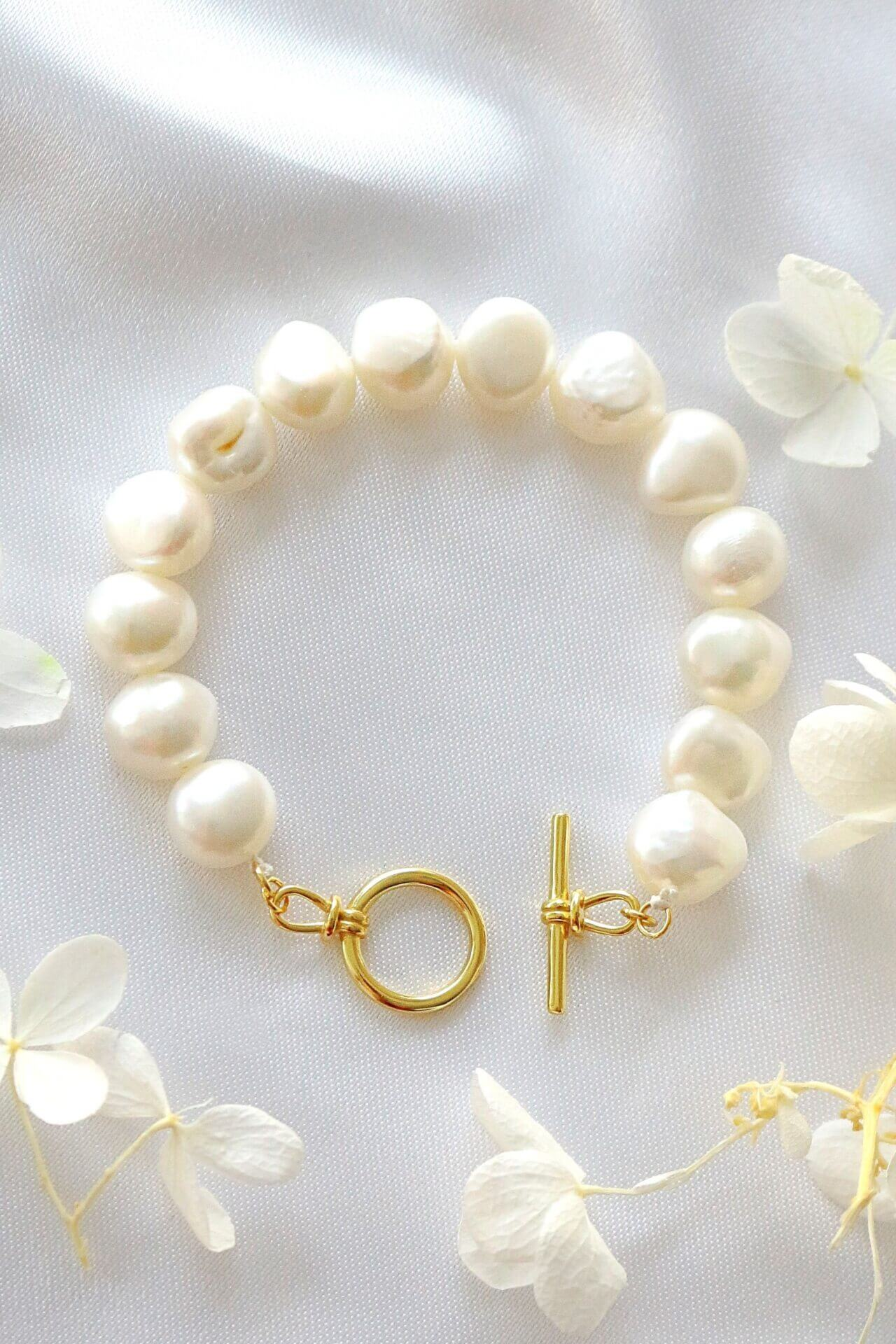 24K Baroque Freshwater Pearls Bracelet