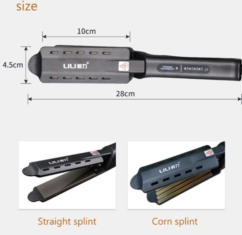 a black flat iron with a straight splint