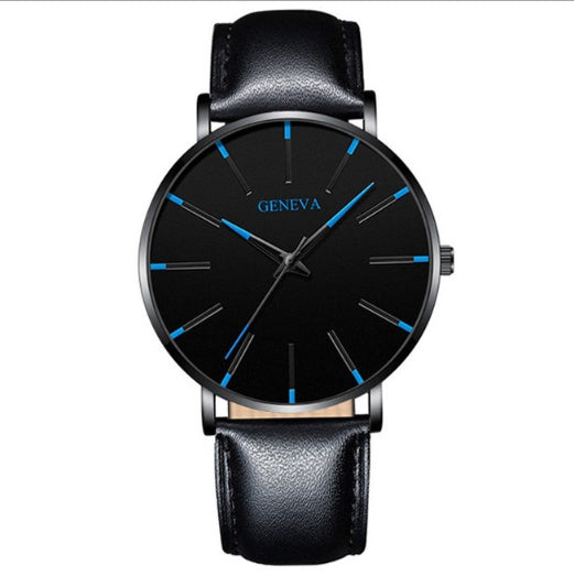a black watch with blue face