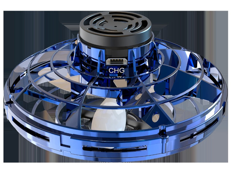 a blue and black fan