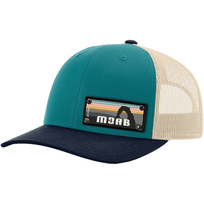 Moab Sunset Coral on RCH115 Blue Teal, Birch, Navy