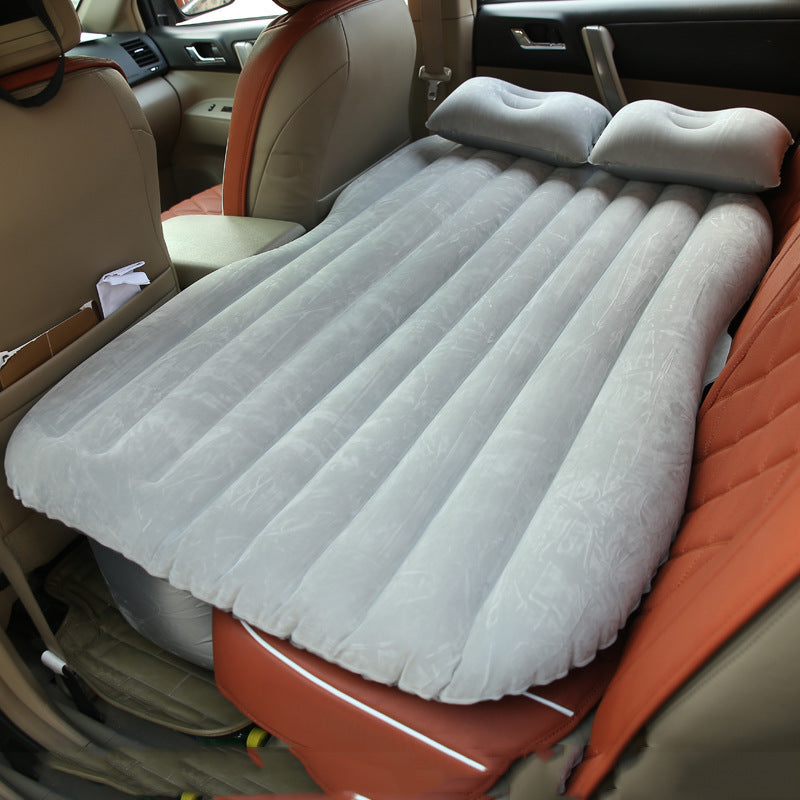a air mattress in the back of a car