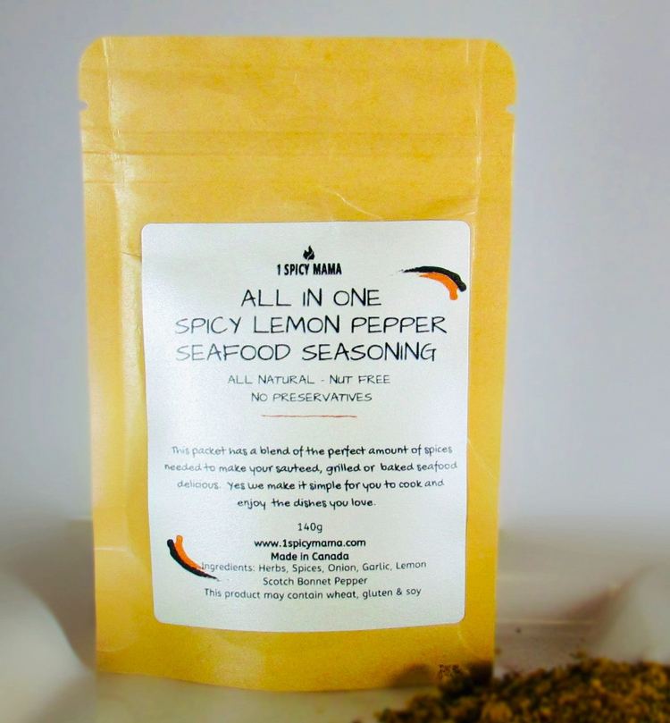 a yellow bag with a white label