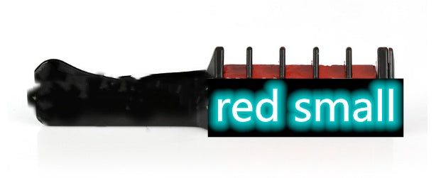 a black and red device with white text