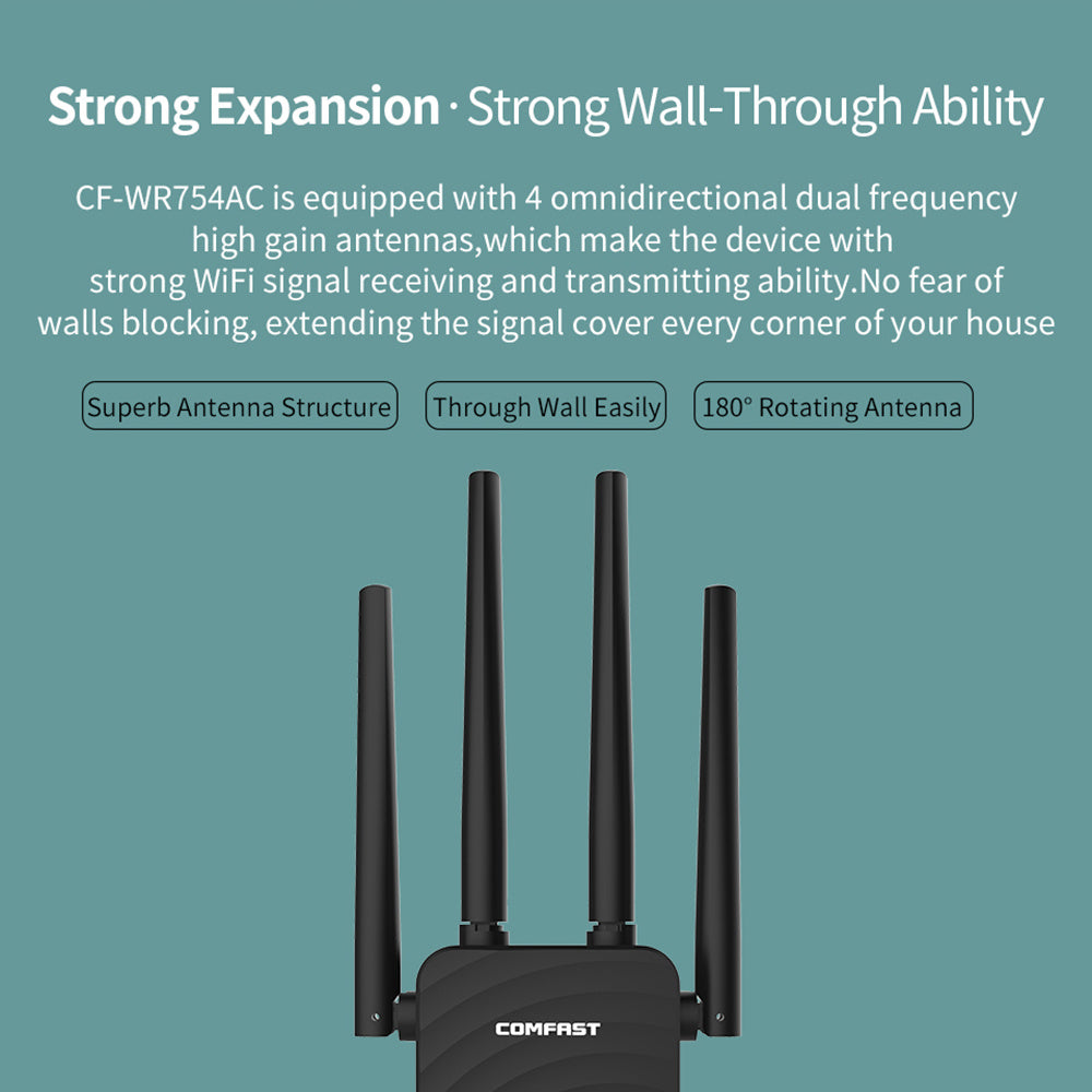a black wireless router with long antennas
