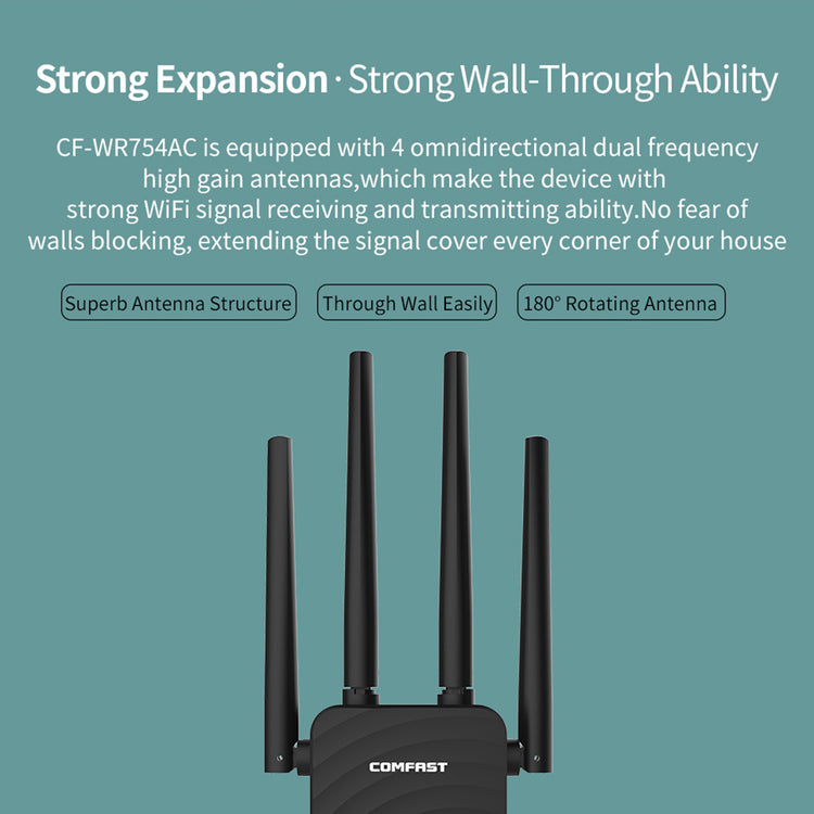 a black wireless router with long antennas