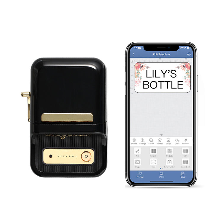 a black rectangular object with a gold cover