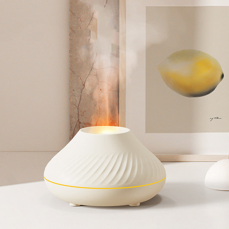 a white object with a flame on top of it