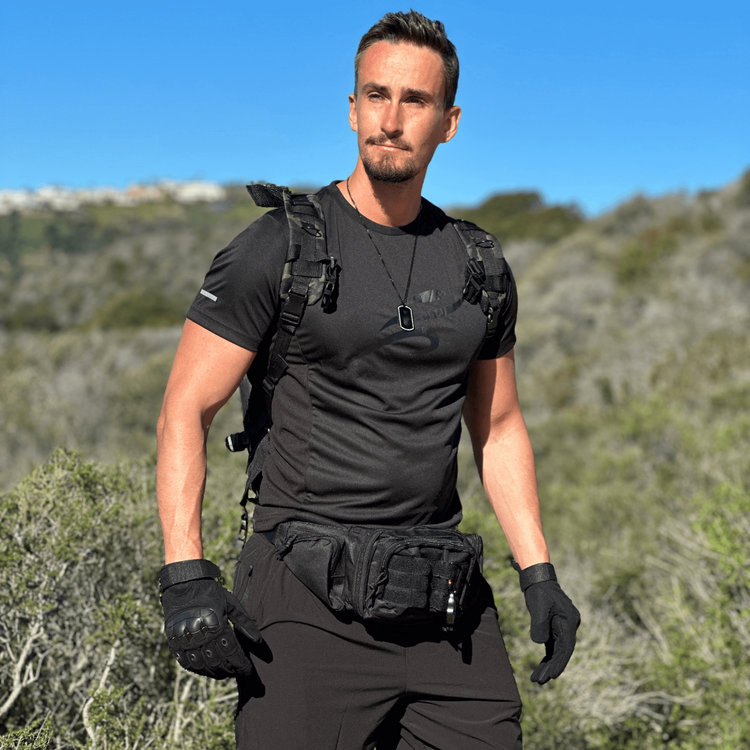 a man in black clothes