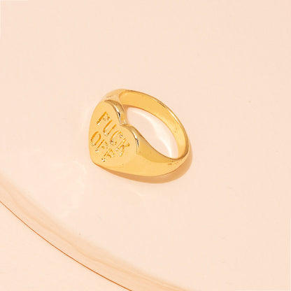 Online Influencer Letters Love Heart-shaped Ring