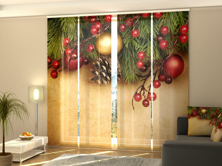 a room with a window curtain