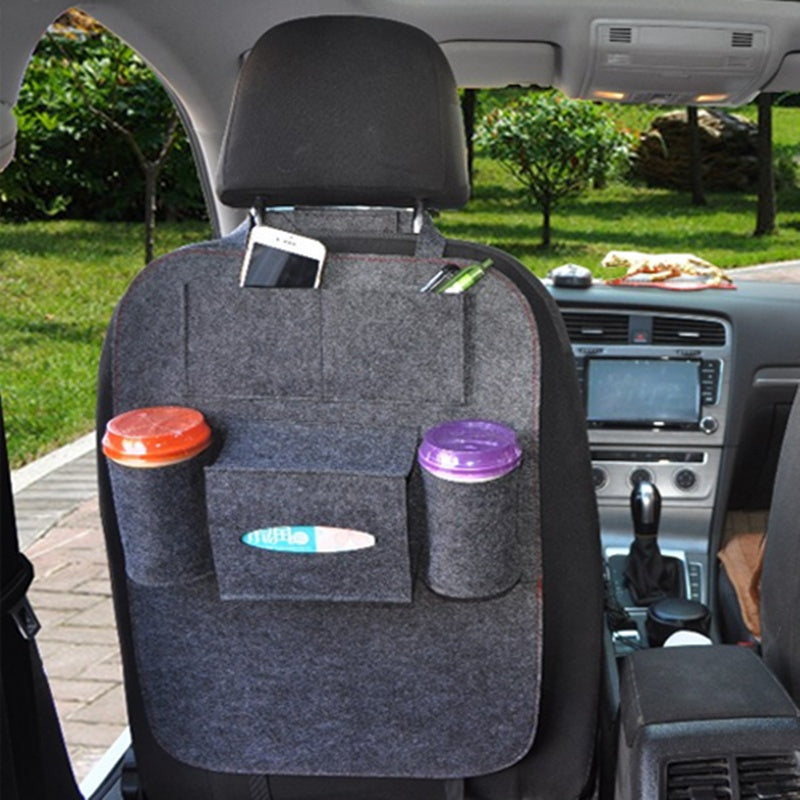 a car seat with a pocket