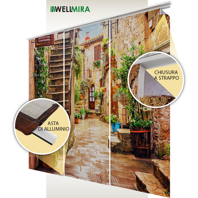 a banner with a picture of a staircase and a staircase