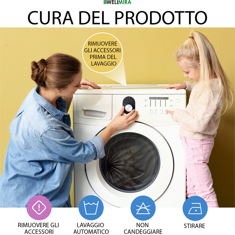 a woman and a girl looking at a washing machine