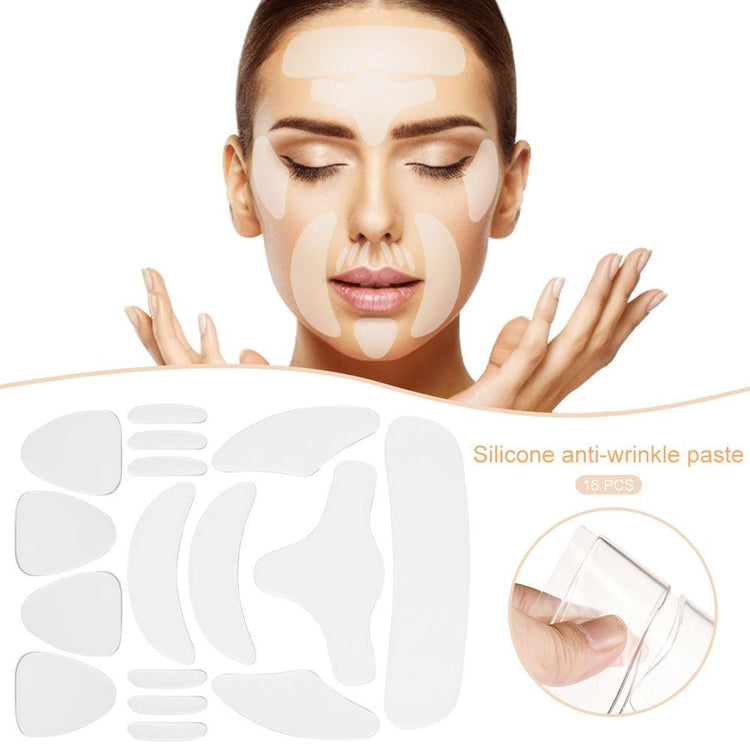 a woman with different shapes on her face