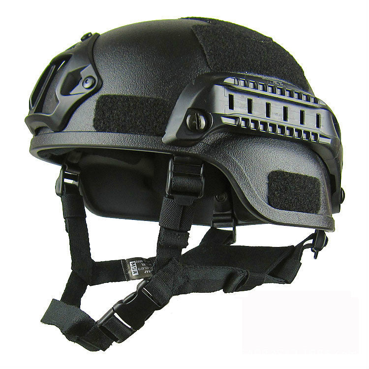 a black helmet with straps