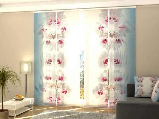 Set di 4 Tende a Pannello Orchidee Musicali