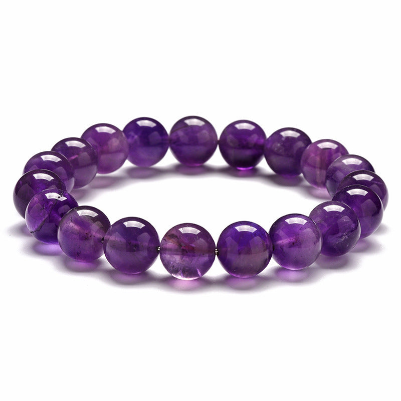 a purple beaded bracelet