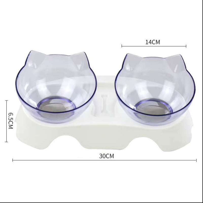 a cat shaped bowls on a stand