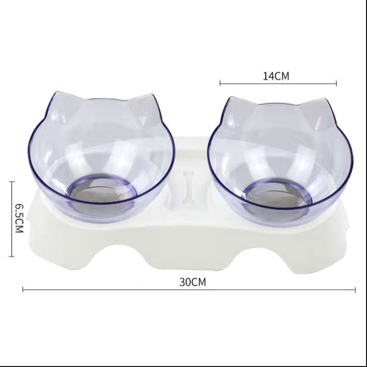 a cat shaped bowls on a stand