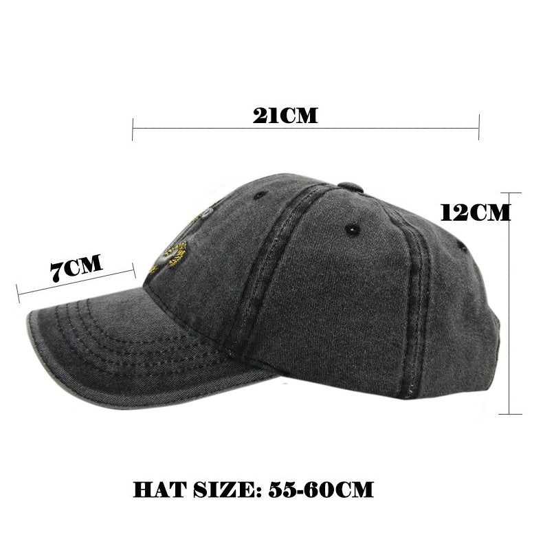 a black hat with measurements