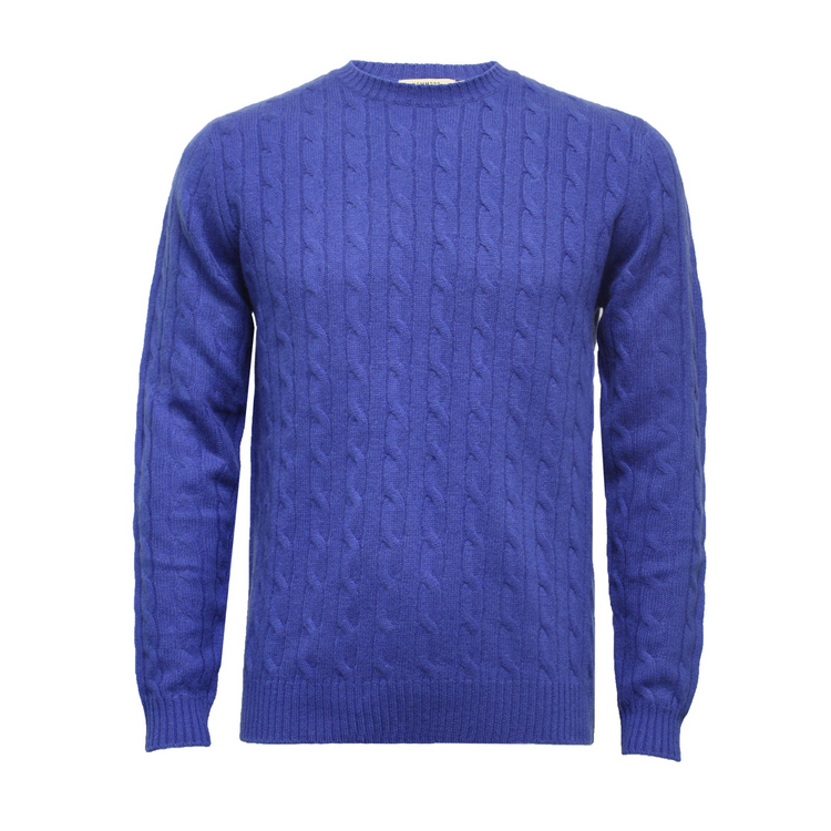 a blue sweater with a white background