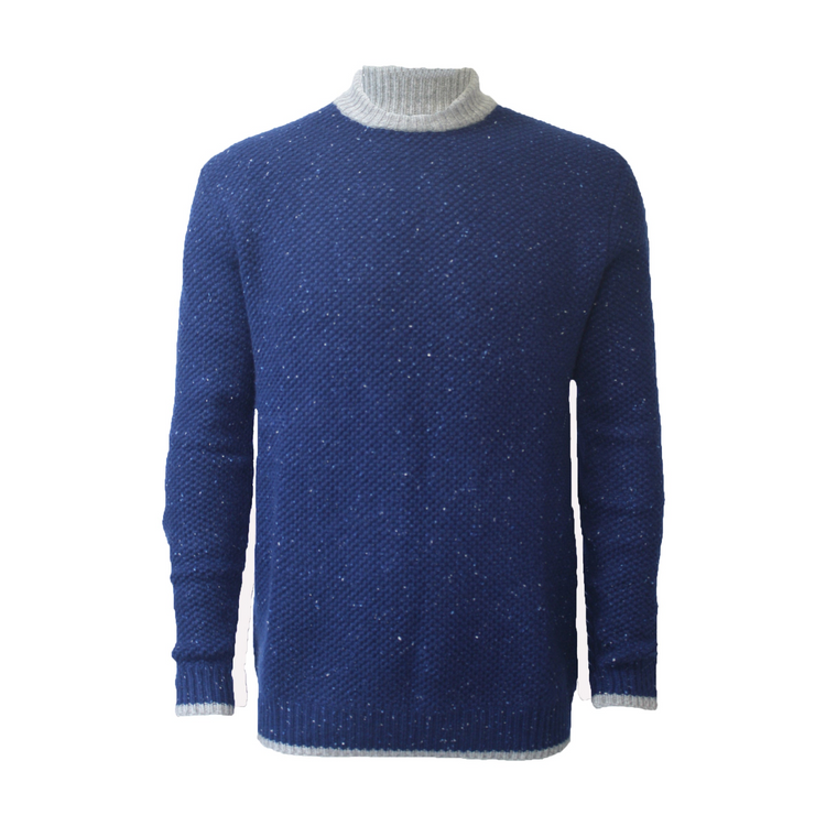 a blue sweater with a white background