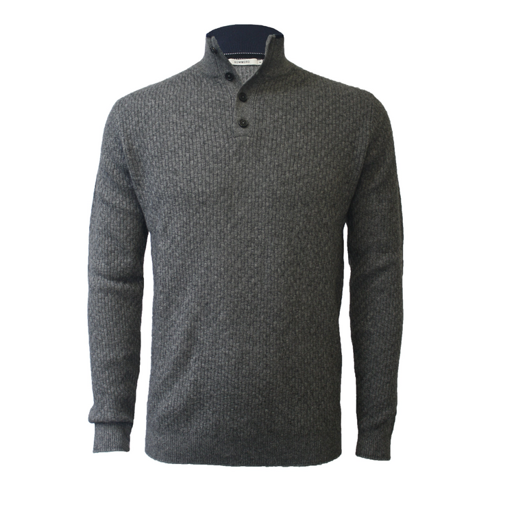 a grey sweater with a white background
