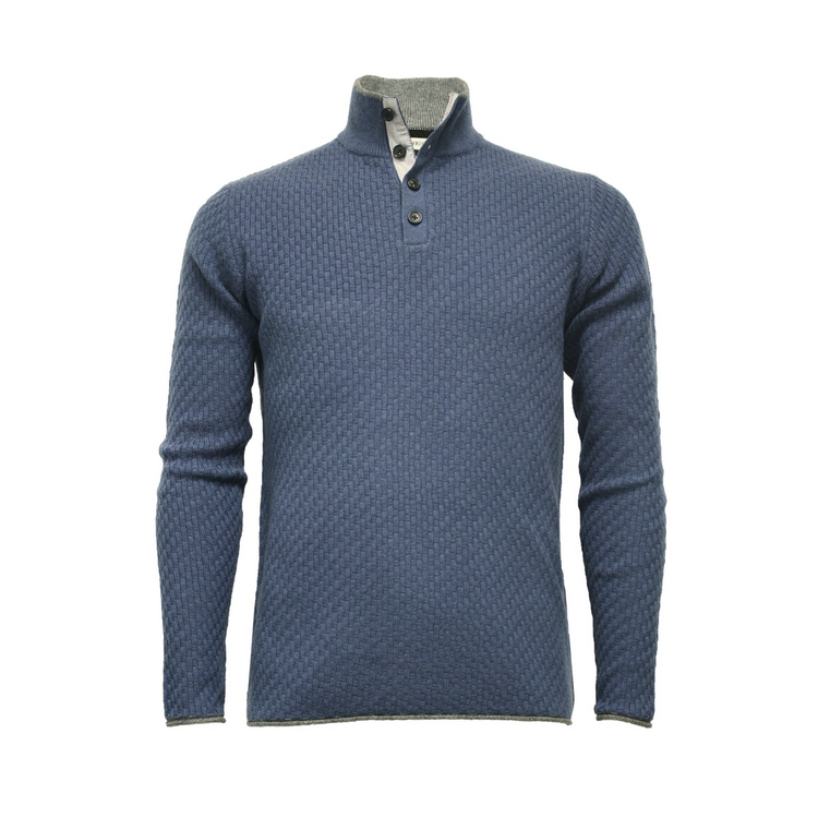a blue sweater with a white background