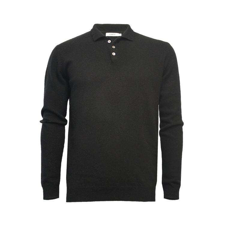 a black sweater with buttons