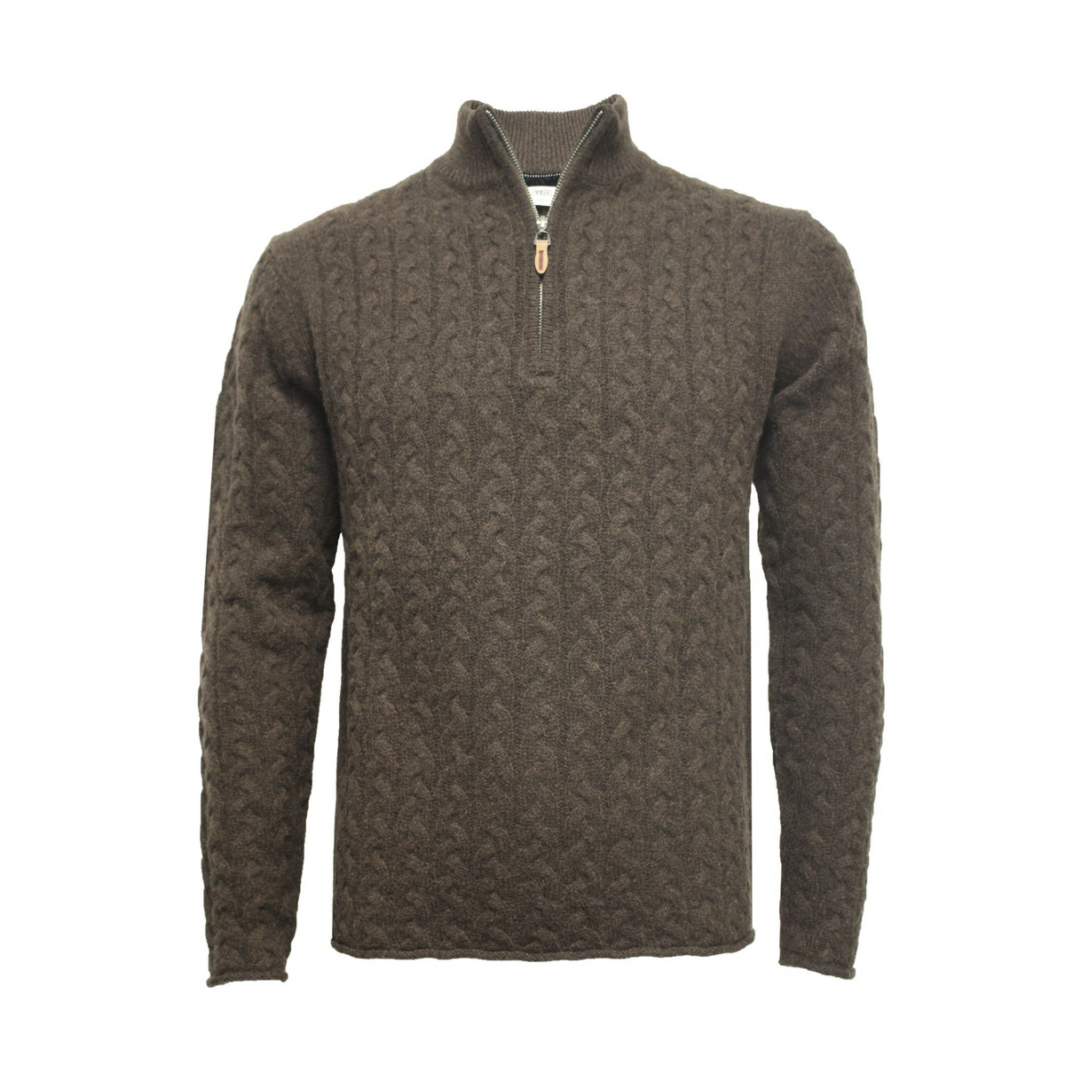 a brown sweater with a zipper