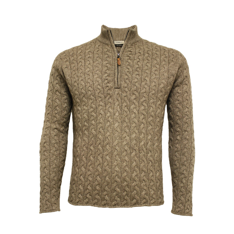 a brown sweater with a zipper