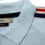Long Sleeve Polo Shirt with sleeve striping Monaco Light Blue