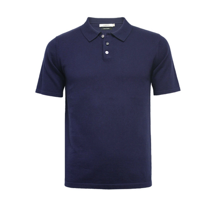 Grey Cotton Cashmere 3 Button Polo Shirt Oahu