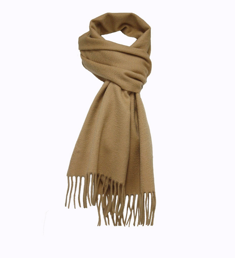 a brown scarf with fringe