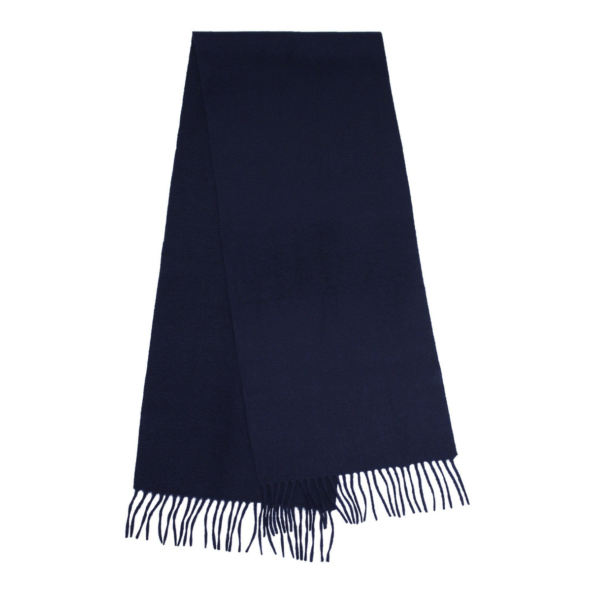 a blue scarf with fringes