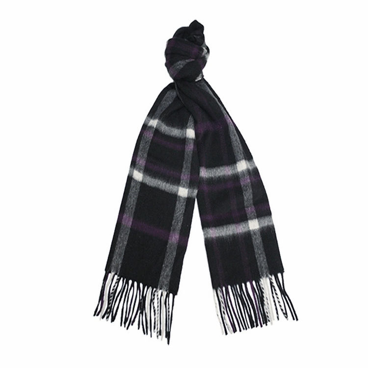 a black and white plaid scarf