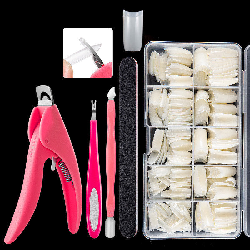 a pink nail clippers and nail files