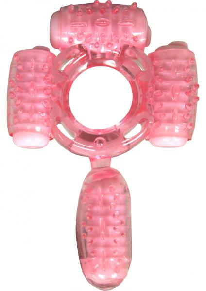 a pink massager with a round handle