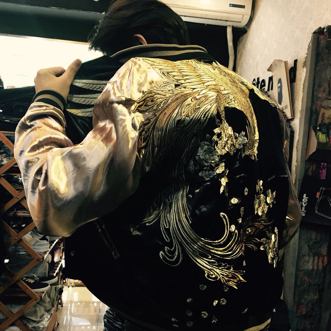 Embroidered baseball jacket