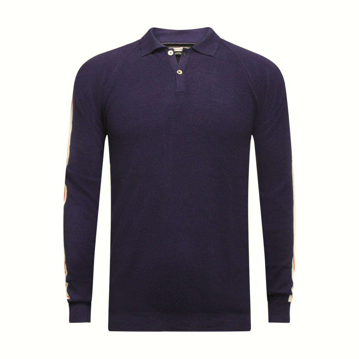 a blue long sleeved shirt