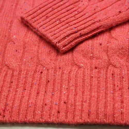 Cashmere Crew Neck Cable Sweater Debutante Donegal