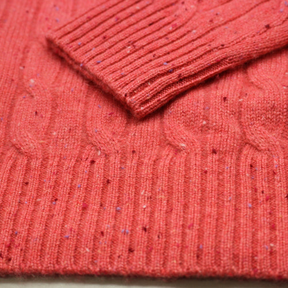 Cashmere Crew Neck Cable Sweater Debutante Donegal