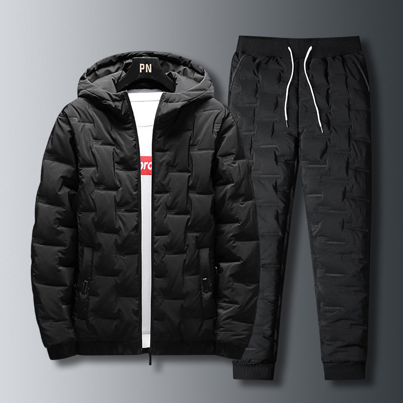 a black jacket and pants