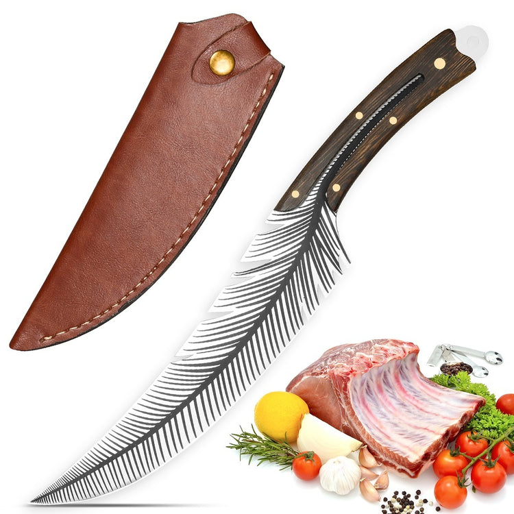 a knife with a leather case