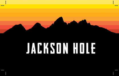 Jackson Hole Sunset on Charcoal Black and White