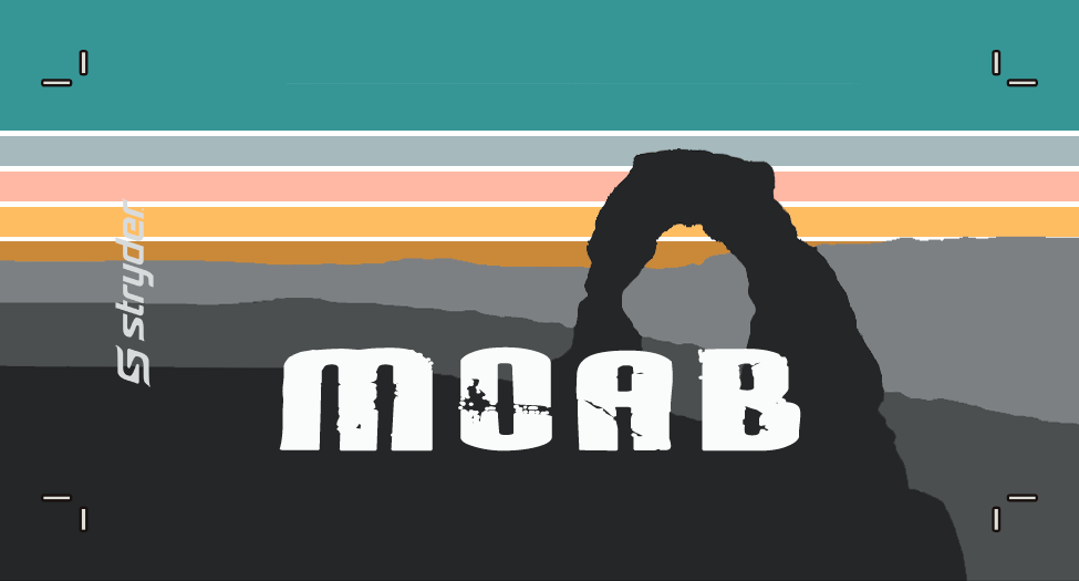 Moab Sunset Coral on RCH115 Blue Teal, Birch, Navy