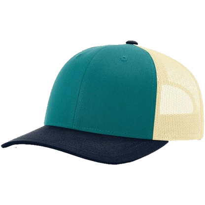 Moab Sunset Coral on RCH115 Blue Teal, Birch, Navy