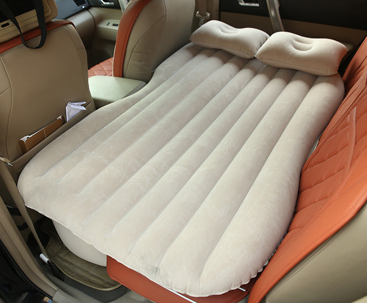 a air mattress in the back of a car